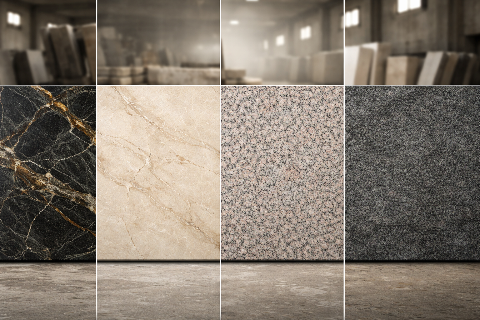 Egyptian natural stone surface finishes — polished, honed, brushed marble collection