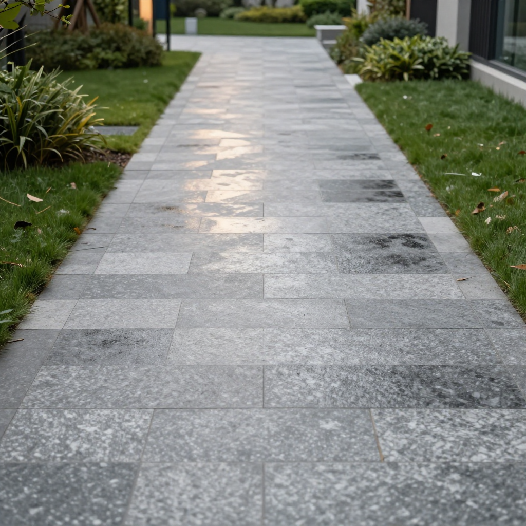 Flamed stone finish — application example 2