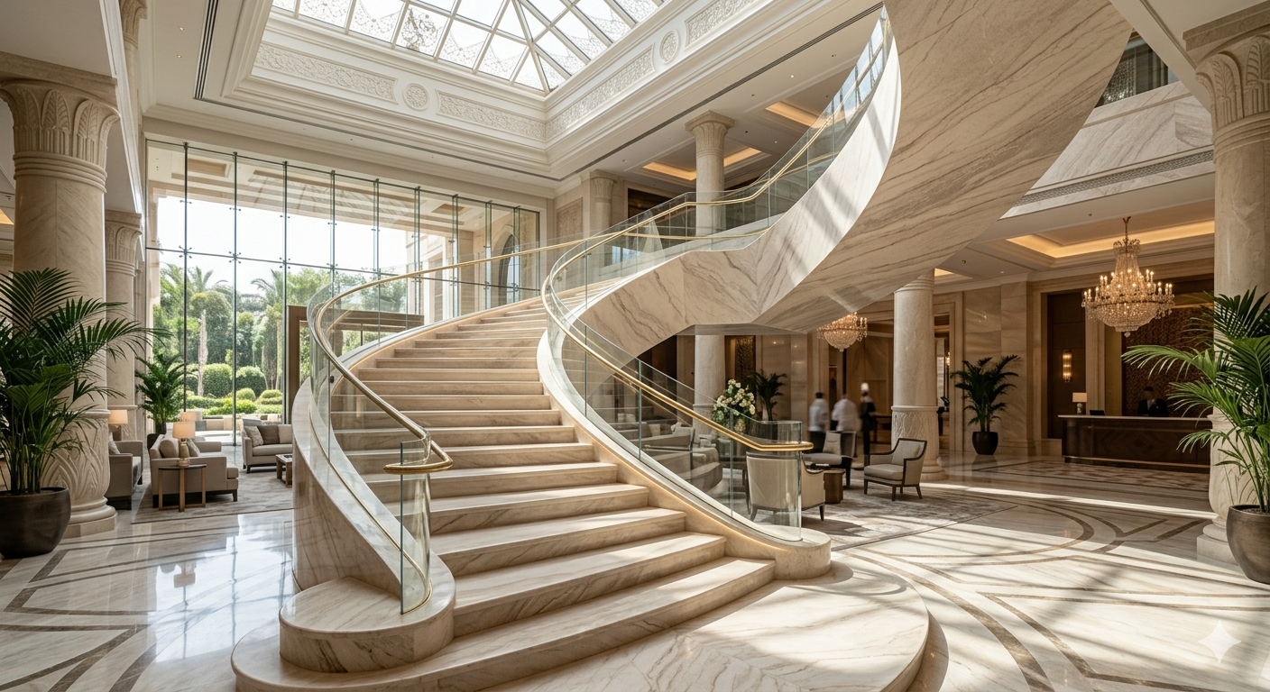 Custom Natural Stone Stairs & Treads Majestic Stones Egypt